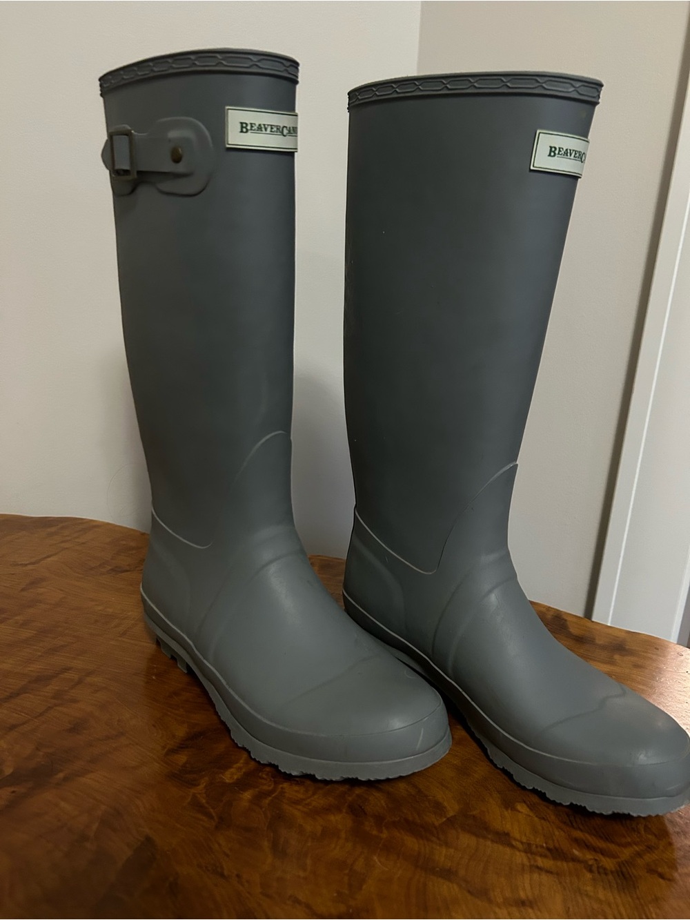 🌧️ Beaver Canoe Tall Matte Grey Rain Boots — Women's Size 7 🌧️